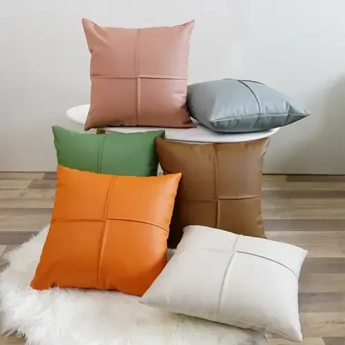 Leather cushion covers